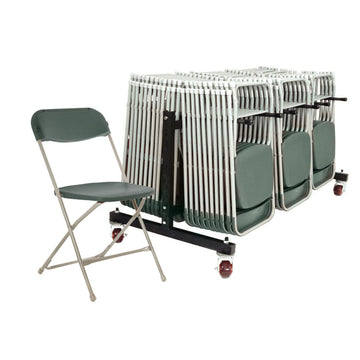 84 Classic Folding Chairs & Low Trolley